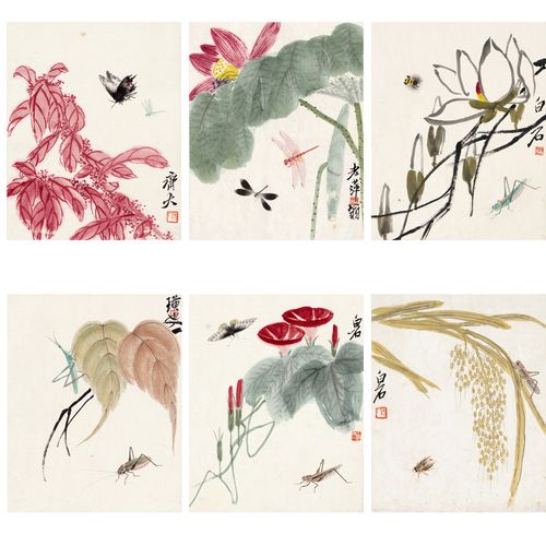 工笔花鸟画水墨客厅装饰画非纯手绘仿国画真迹齐白石可惜无声卷轴