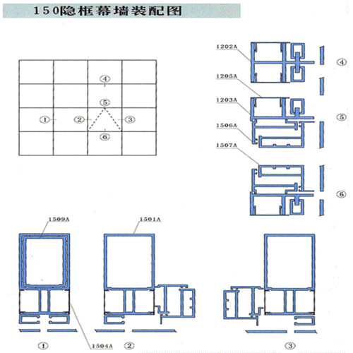 横明竖隐幕墙铝材