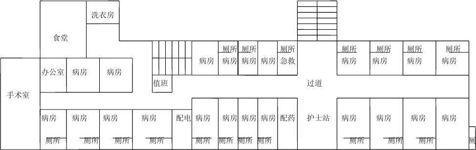 2m 锦屏明兴医院一楼平面图(厕所1件 厕所       医疗废物存放室1间)