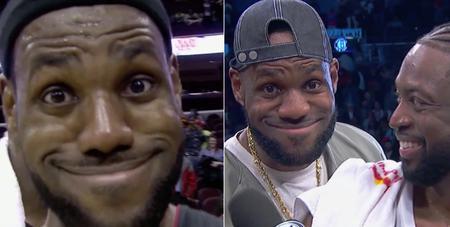 表情依旧!媒体晒出詹姆斯   年前与今日搞怪镜头对比照