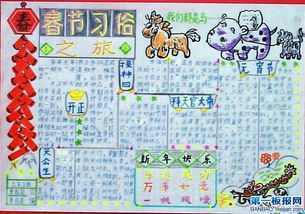 春节礼仪手抄报图画