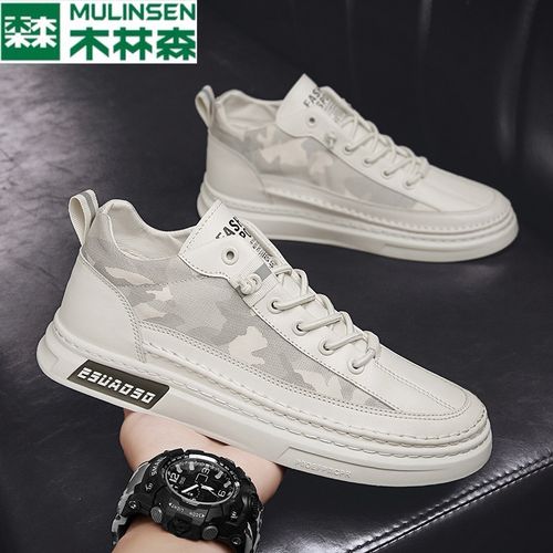 木林森(mulinsen)迷彩帆布鞋男2021年新款秋季一脚蹬休闲男鞋防滑百搭