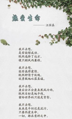 其它 宅家我们一起读汪国真 写美篇       《山高路远》堪称汪国真