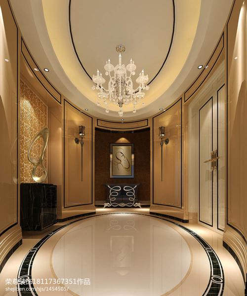 混搭门厅圆形吊顶效果图