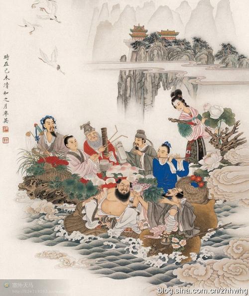 吉祥八仙图国画