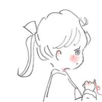 情侣摸摸头简笔画