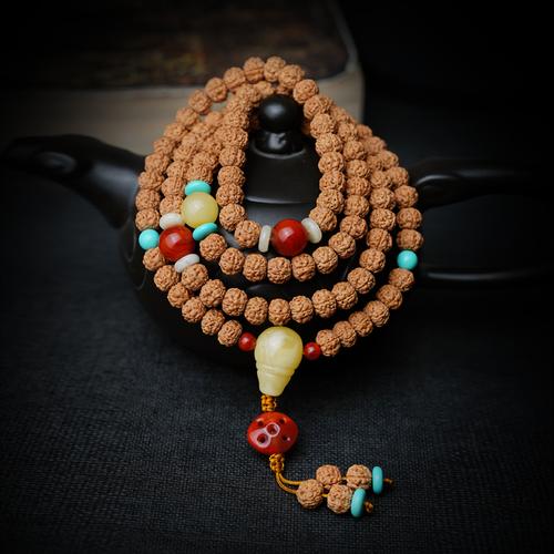 金刚菩提子手串佛珠项链长款吊坠108颗尼泊尔藏式正品天然配饰