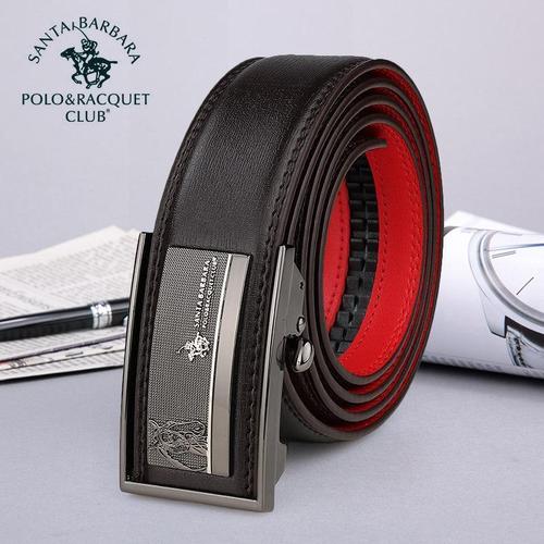 圣大保罗polo皮带男真皮自动扣男士裤带简约本命年红腰带礼盒2019新款