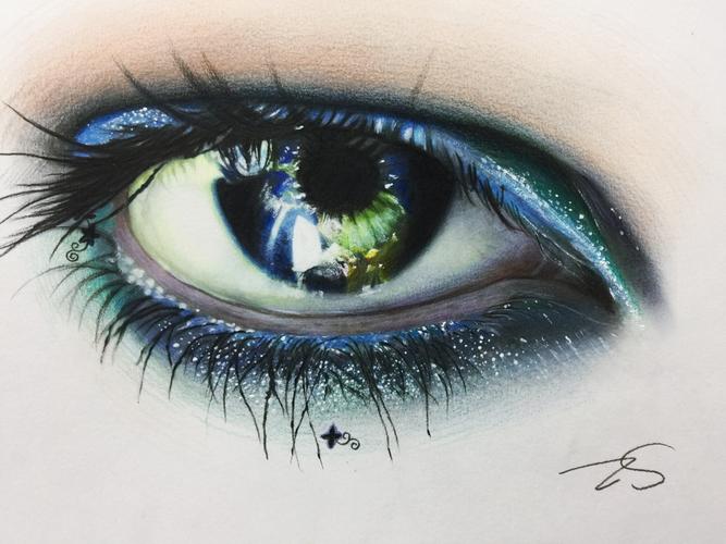 彩铅手绘大眼睛|纯艺术|绘画|zszszswt - 原创作品 - 站酷 (zcool)