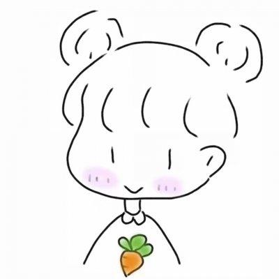 简笔画手绘头像q版可爱女生怕出错怕不够好怕来不及