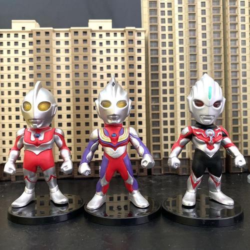 热销奥特曼迷你q版公仔摆件迪迦捷德盖亚赛罗文怪兽贝利亚金古桥