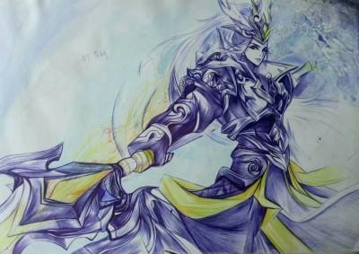 王者荣耀 韩信韩跳跳 白龙吟小白龙 手绘