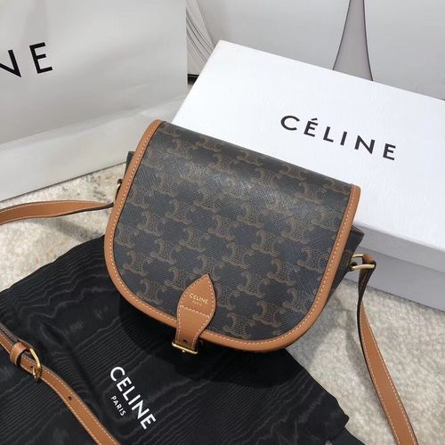 celine/赛琳 folco triomphe帆布中号马鞍包 191502