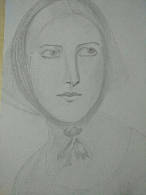 请大家给我评价一副临摹人像素描像吗?