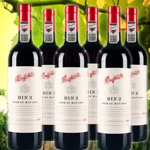 澳洲原瓶进口红酒奔富/bin2 2014年木塞干红葡萄酒整箱六支装