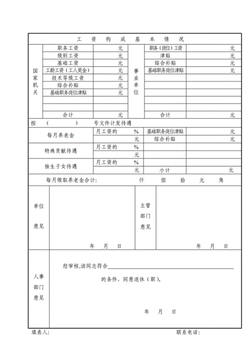 镶黄旗机关事业单位职工退休审批表.doc 2页