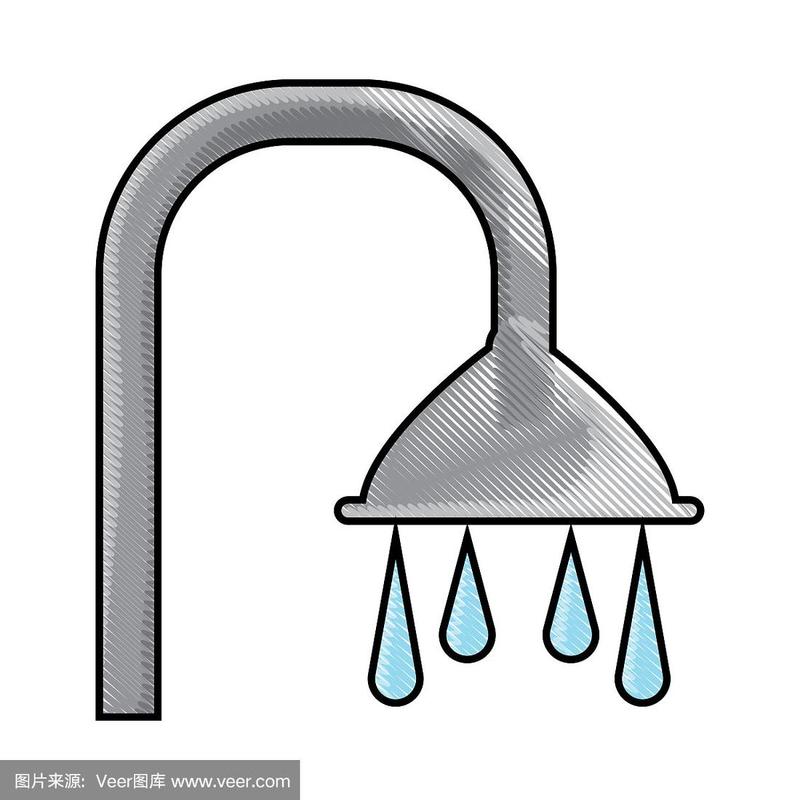 图标,水龙头,水,浴室,绘画插图