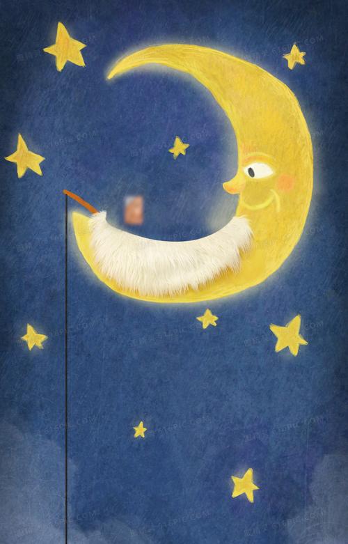 天空上的月亮星星背景素材