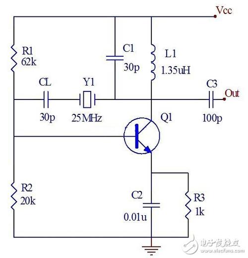 25mhz石英晶体振荡器电路图