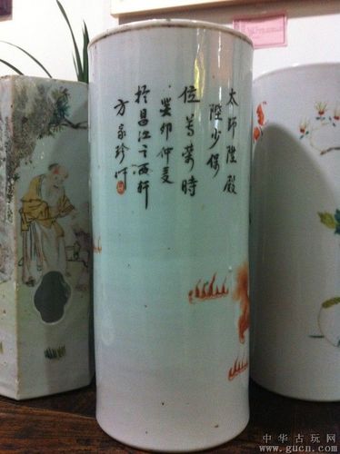 方家珍早期黄狮子大浅绛帽筒