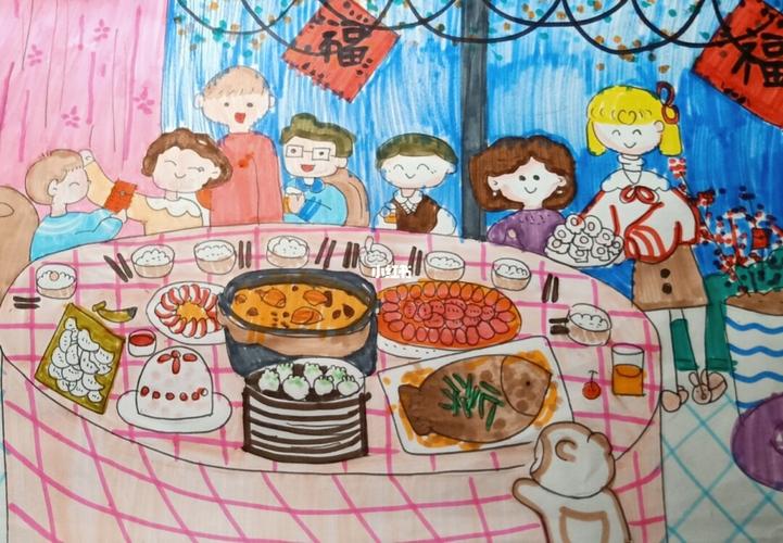 过年啦 过年啦 吃年夜饭啦 今天就来给大家画一幅关于
