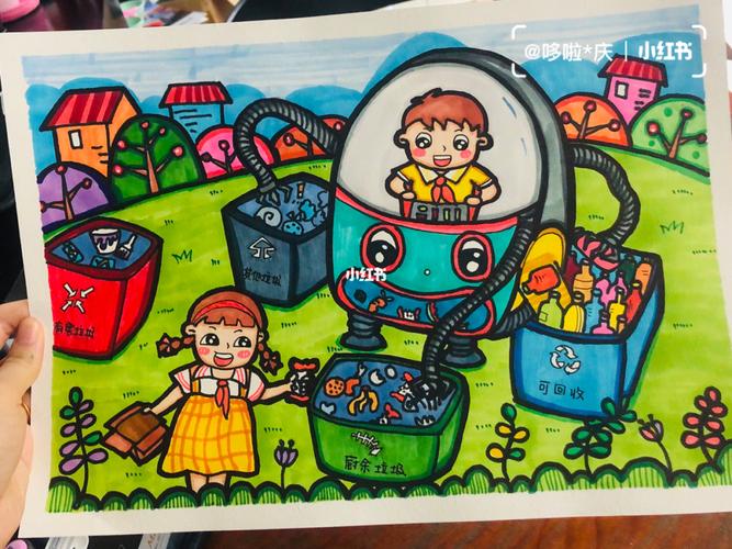 科幻画 垃圾分类_垃圾分类_文化_绘画