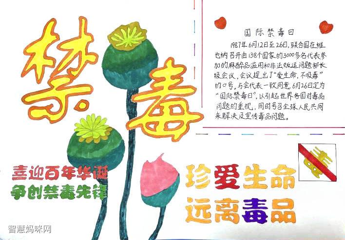 小学生禁毒手抄报简单漂亮