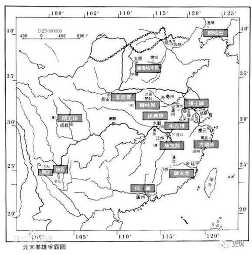 元末农民起义势力分布   偏偏是山西!