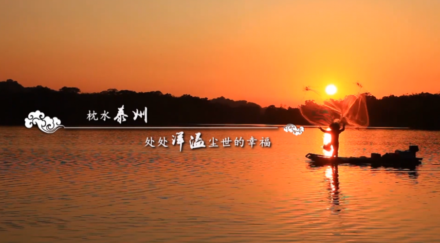 顺风顺水吉祥地 十里桃花万顷青荷 翻飞的白鹭 灵动的舞袖 枕水泰州