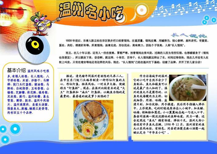 温州名小吃电子手抄报