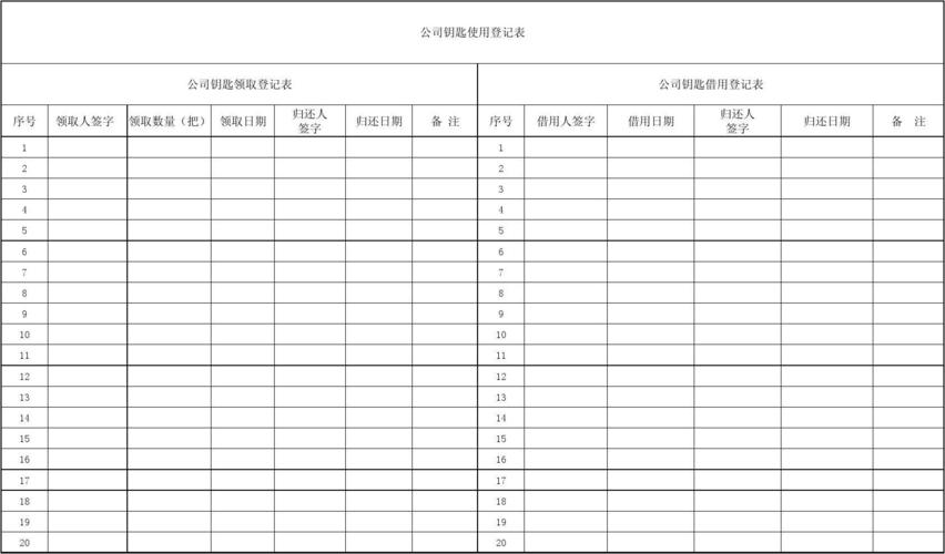 钥匙领取)(借用登记表(2014)