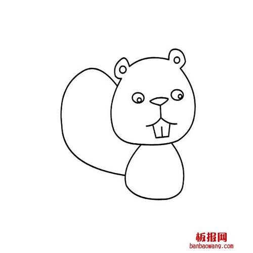 河狸鼠的卡通简笔画法