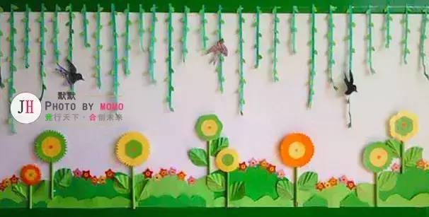 幼儿园开园春季手工主题墙环创布置