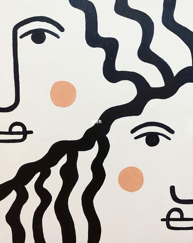 丙烯装饰画临摹|线条画 抽象画_临摹_抽象画_装饰画_线条画_丙烯画