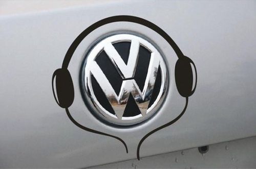 可爱的大众车标贴纸.