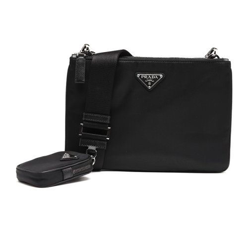 prada男士斜挎包价格,prada男士包包价格表 prada/普拉达21新品三角徽标织物男士单肩包斜挎包2vh1202dm