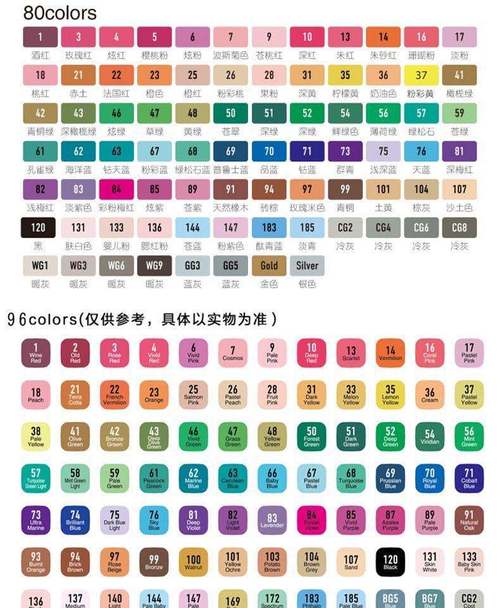 掌握双头油性马克笔套装12/24/36/48/60/80色动漫色系