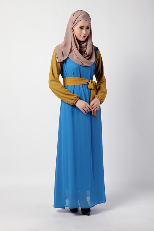 穆斯林女装服饰服装muslim dress回族伊斯兰阿拉伯拼接束腰礼拜服