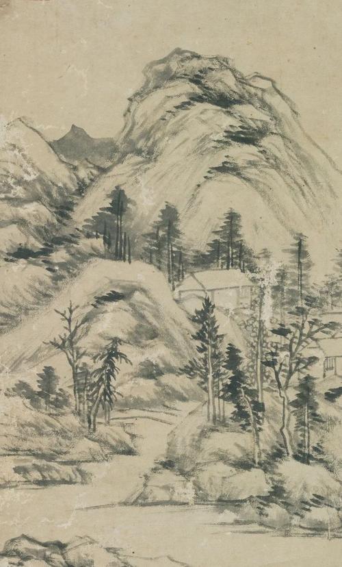 赏画| 董其昌《仿倪瓒山阴丘壑图》|山水画|绘画|水墨