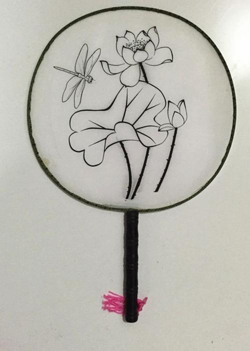 空白扇子绘画diy扇白色扇面团扇空白宫扇圆扇幼儿园创意美术材料