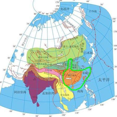 板块简介 扬子板块为我国古地质板块构造之一,大致包含我国华南东部