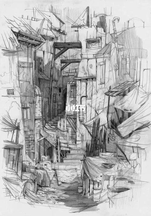 科幻插画素描1分享_插画_素描_兴趣爱好_绘画