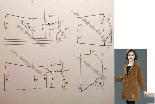秋冬季节休闲带帽外套裁剪图喜欢就做一件吧