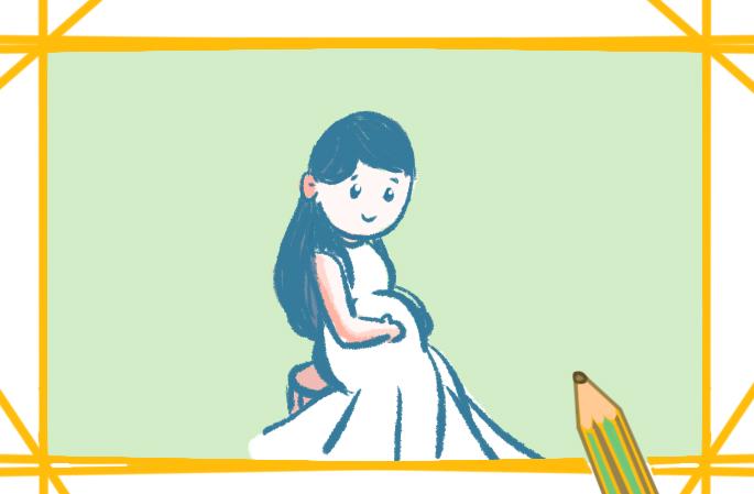 怀孕的妈妈简笔画图片教程步骤