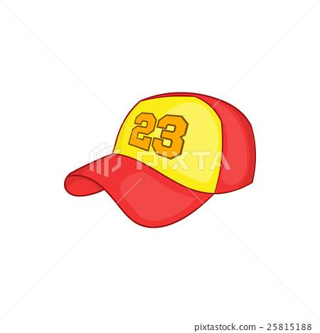 插图素材: baseball cap icon, cartoon style
