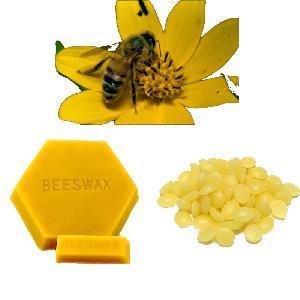 yellow beeswax block and granule