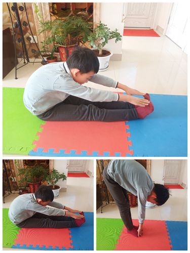 坐立体前屈站立体前屈都可以拉伸身体.