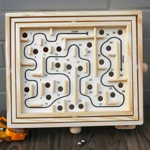 早教教具木制幼儿教具儿童学生益智力玩具桌面游戏钢珠走迷宫游戏