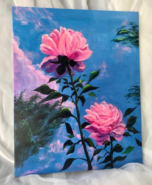 花_丙烯画_文化_绘画