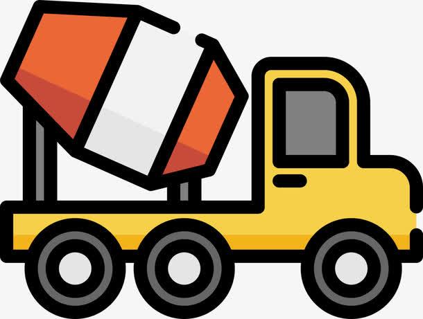 混凝土搅拌车卡通图标